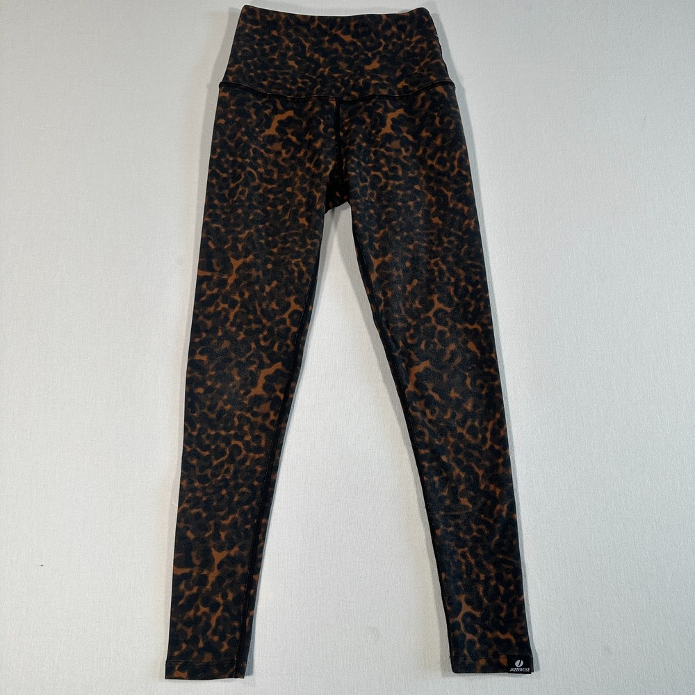 Beyond Yoga Womens Compression Leggings Brown Leopard Print Size XS Made in USA